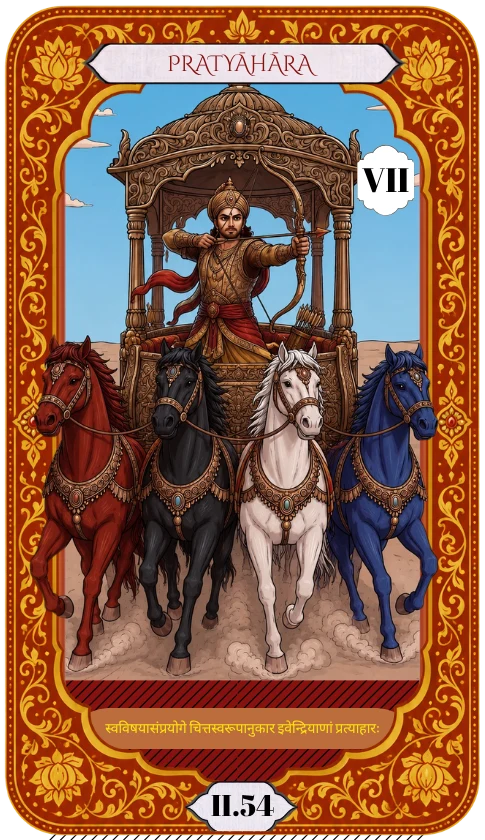 Carta O Carro, Pratyāhāra, do Tarô do Yoga