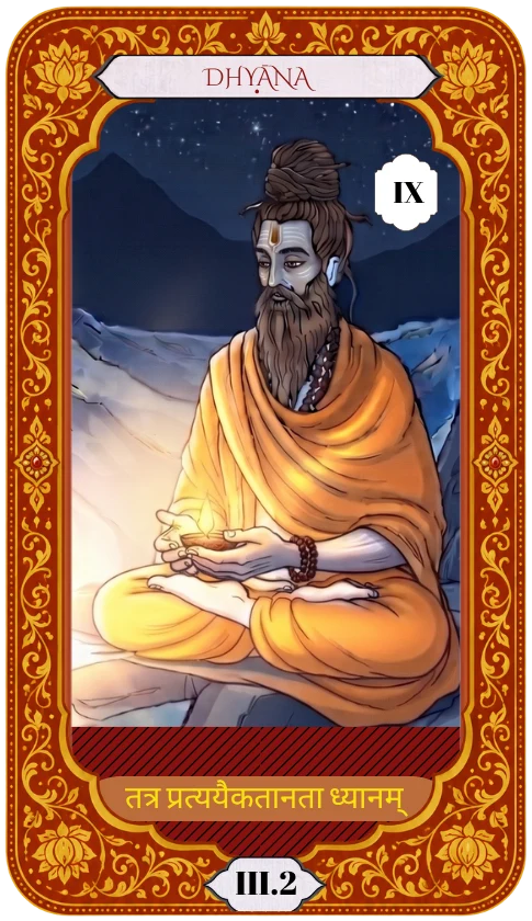 Carta O Eremita, Dhyāna, do Tarô do Yoga