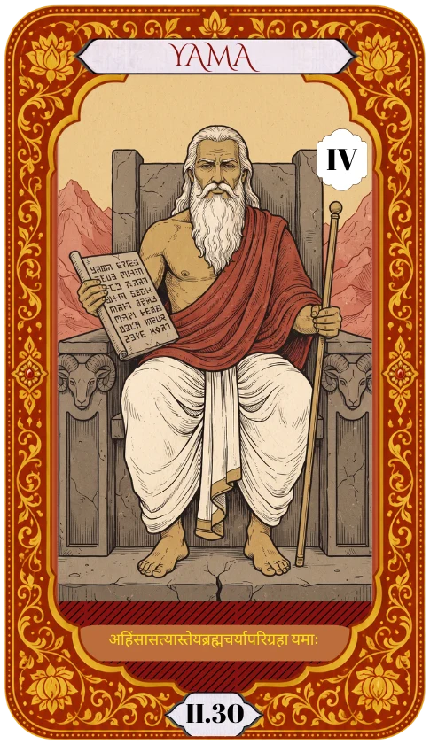 Carta O Imperador, Yama, do Tarô do Yoga