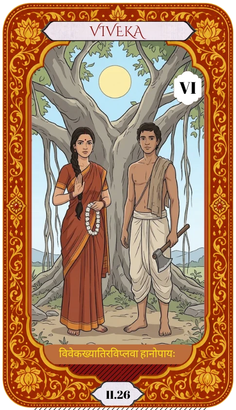 Carta Os Enamorados, Viveka, do Tarô do Yoga